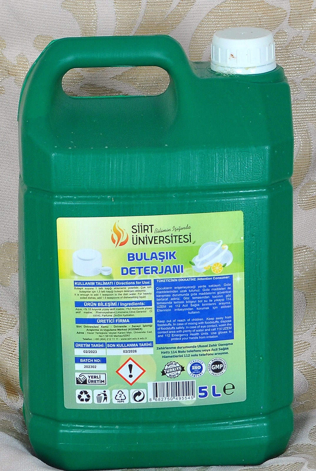 Bulaşık Deterjanı Limon 5 Lt. Siirt Üniversitesi